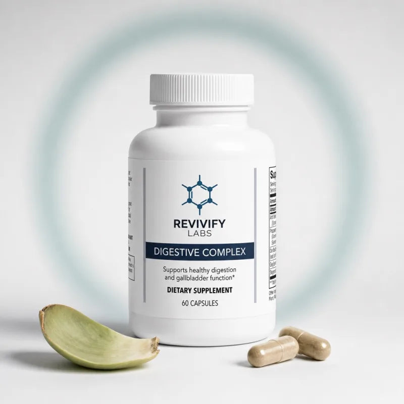 Digestive Complex bottle with artichoke leaf and two capsules